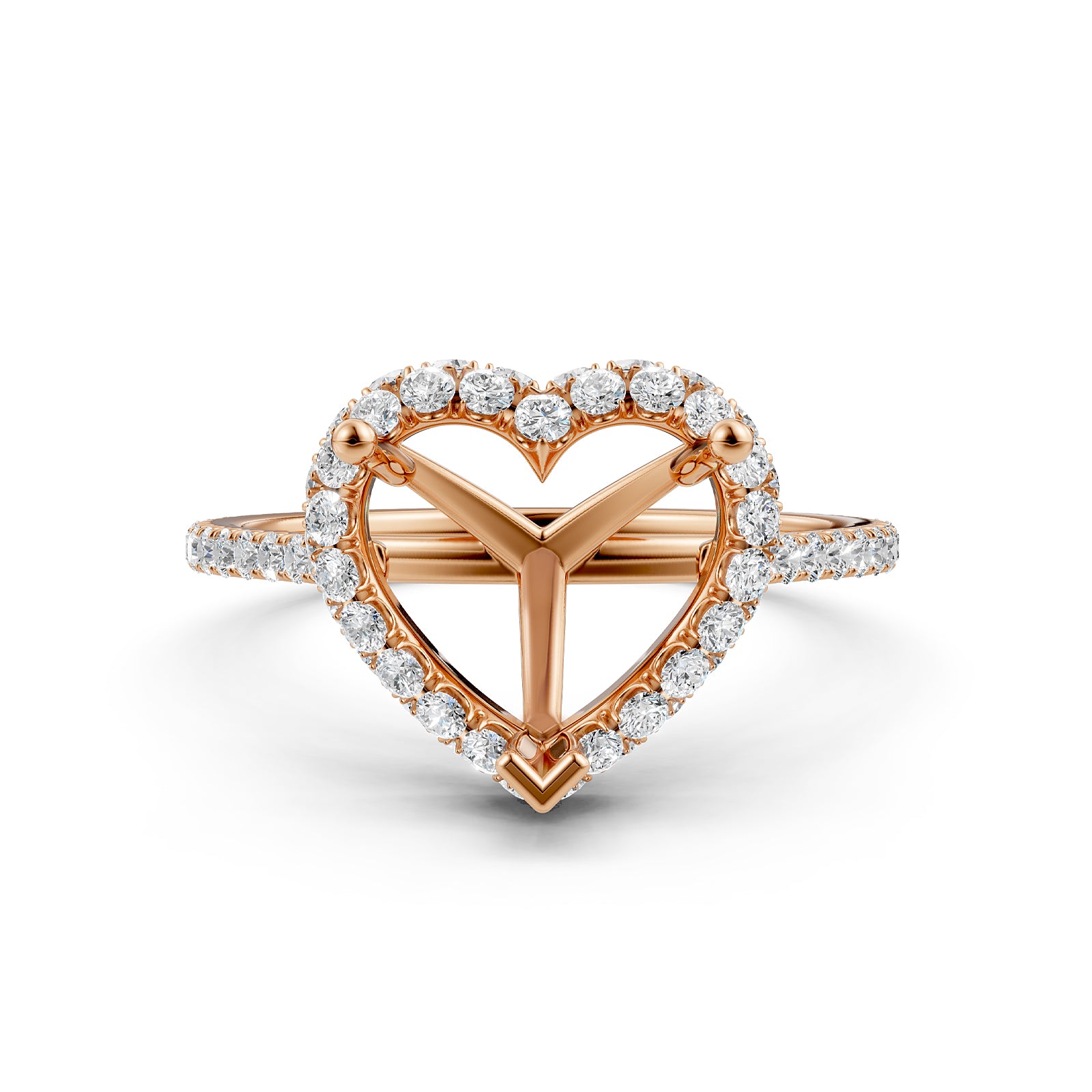 Double Halo Semi Mount Lab Grown Diamond Engagement Ring 0.53 Ct.